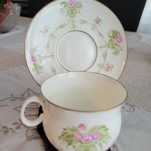 Vintage Elegant Floral Tea Cup and Saucer Set